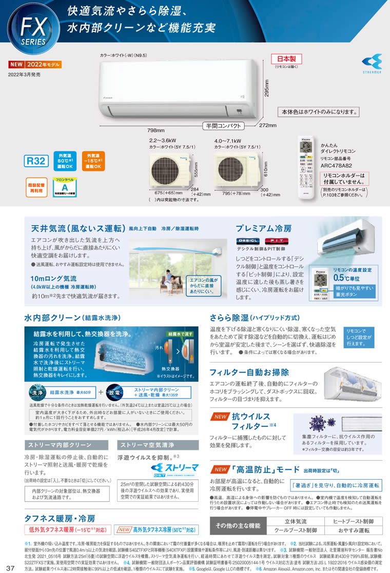 S40ZTFXP-W、S40ZTFXV-Wダイキン(14畳用)(ダイキンエアコン旧機種