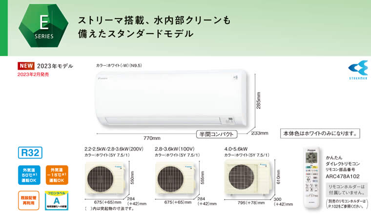 S223ATES-Wダイキン(6畳用)価格2023年最新型モデル(AN223AES-W相当